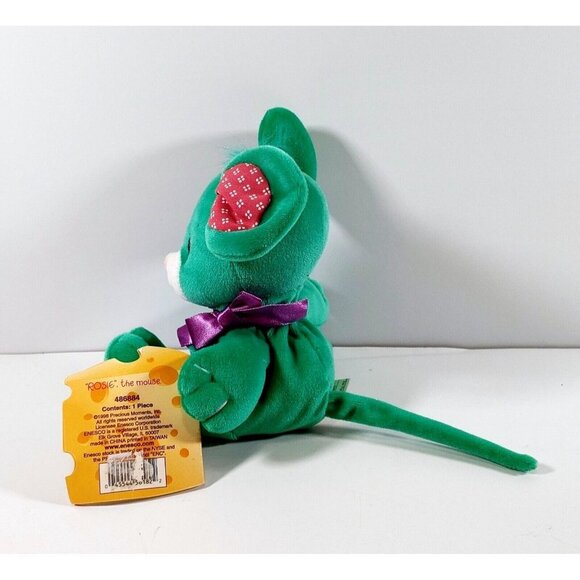Precious Moments Tender Tails Plush "Rosie"  the mouse Green 1998 Vintage - Picture 4 of 6
